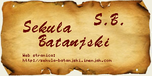 Sekula Batanjski vizit kartica